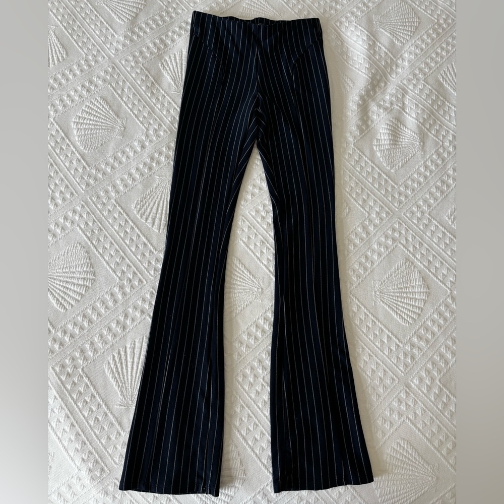 Navy and White Pinstripe Pants